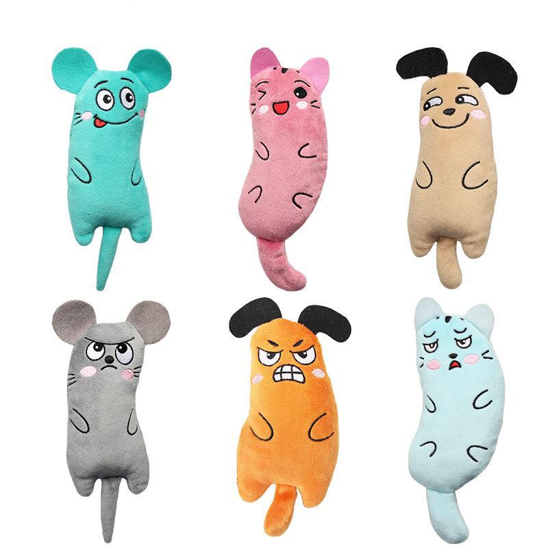 Catnip Interactive Plush Mouse - Divertido mascota de peluche bordado hierba