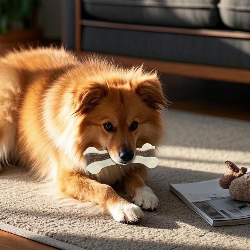 Teeth Cleaning Dog Chew Bone - Juguete interactivo para huesos de perro,