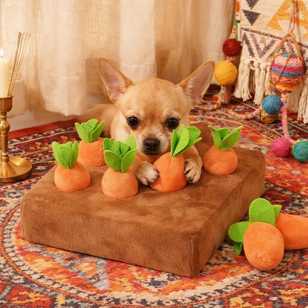 Dog Puzzle Feeder Toy - Alfombrilla olfativa de zanahoria para alivio