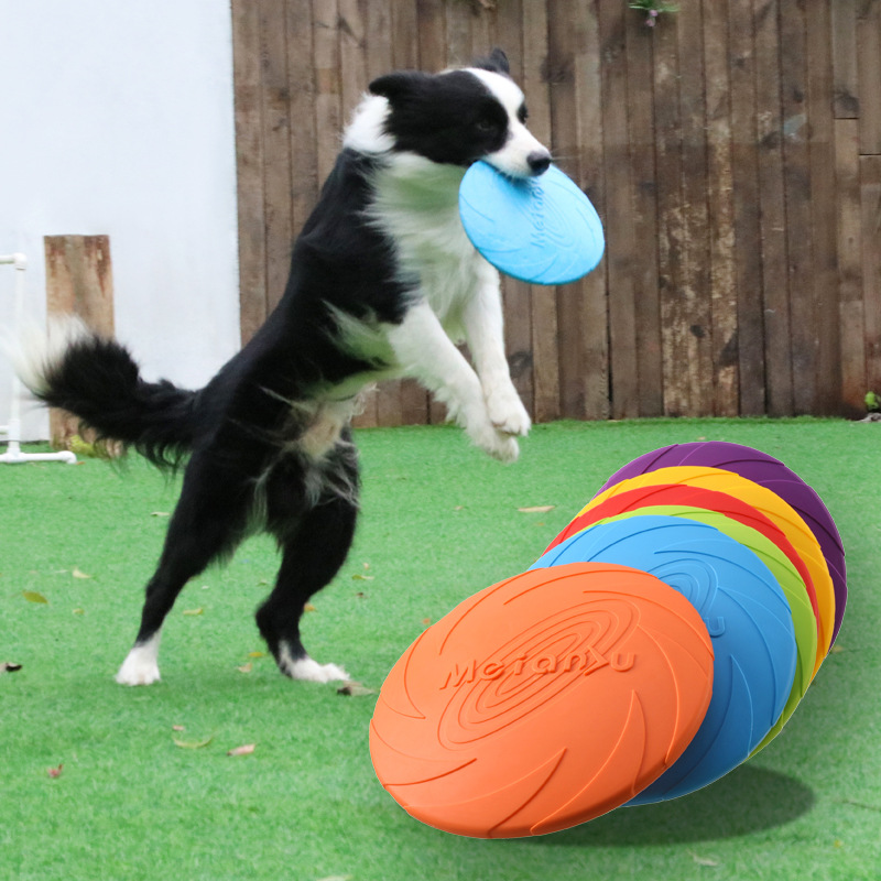 Flying Disc Dog Training Toy - Juguete interactivo de silicona con forma