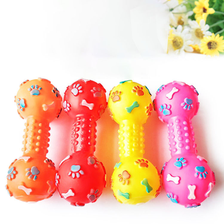 Teeth Cleaning Dog Chew Bone - Nuevo juguete chirriante para perros, mancuernas