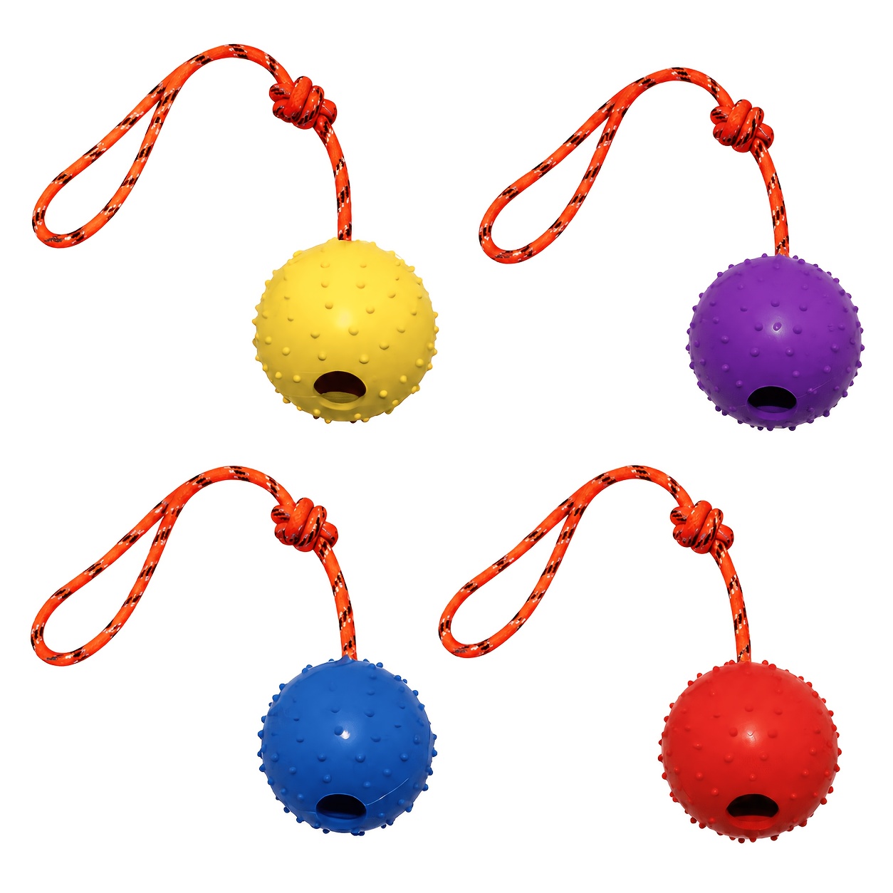 Dog Rope Toy Aggressive Chewers - Paquete de 2 Pelotas de Goma