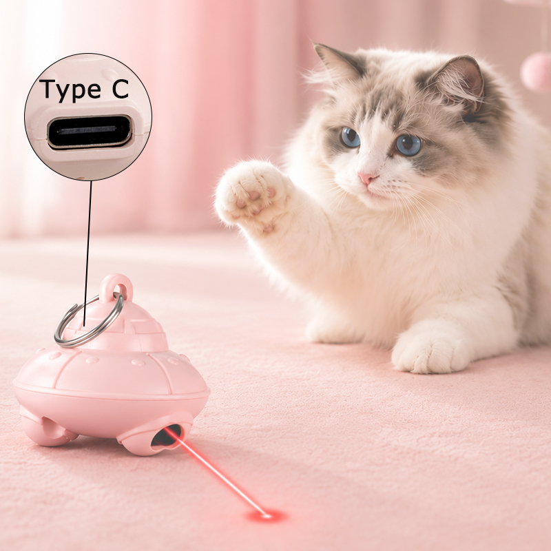 Laser Pointer Cat Toy Automatic - Juguete Láser Eléctrico USB Recargable para