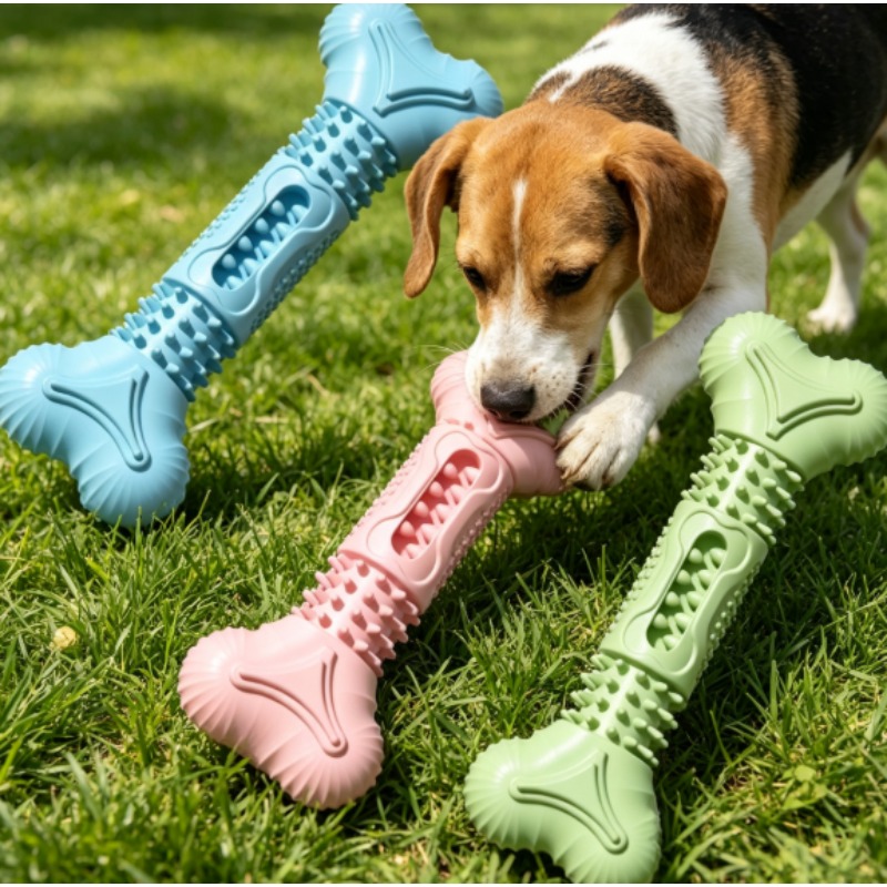 Teeth Cleaning Dog Chew Bone - Nuevo Juguete Masticable Resistente para Mascotas,