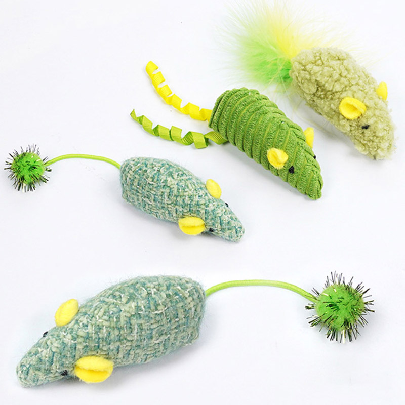 3 uds ratón realista juguete D - Catnip Interactive Plush Mouse reseña y precio