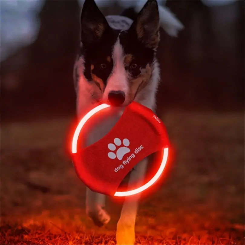 Juguete para perros LED brilla - Flying Disc Dog Training Toy reseña y precio