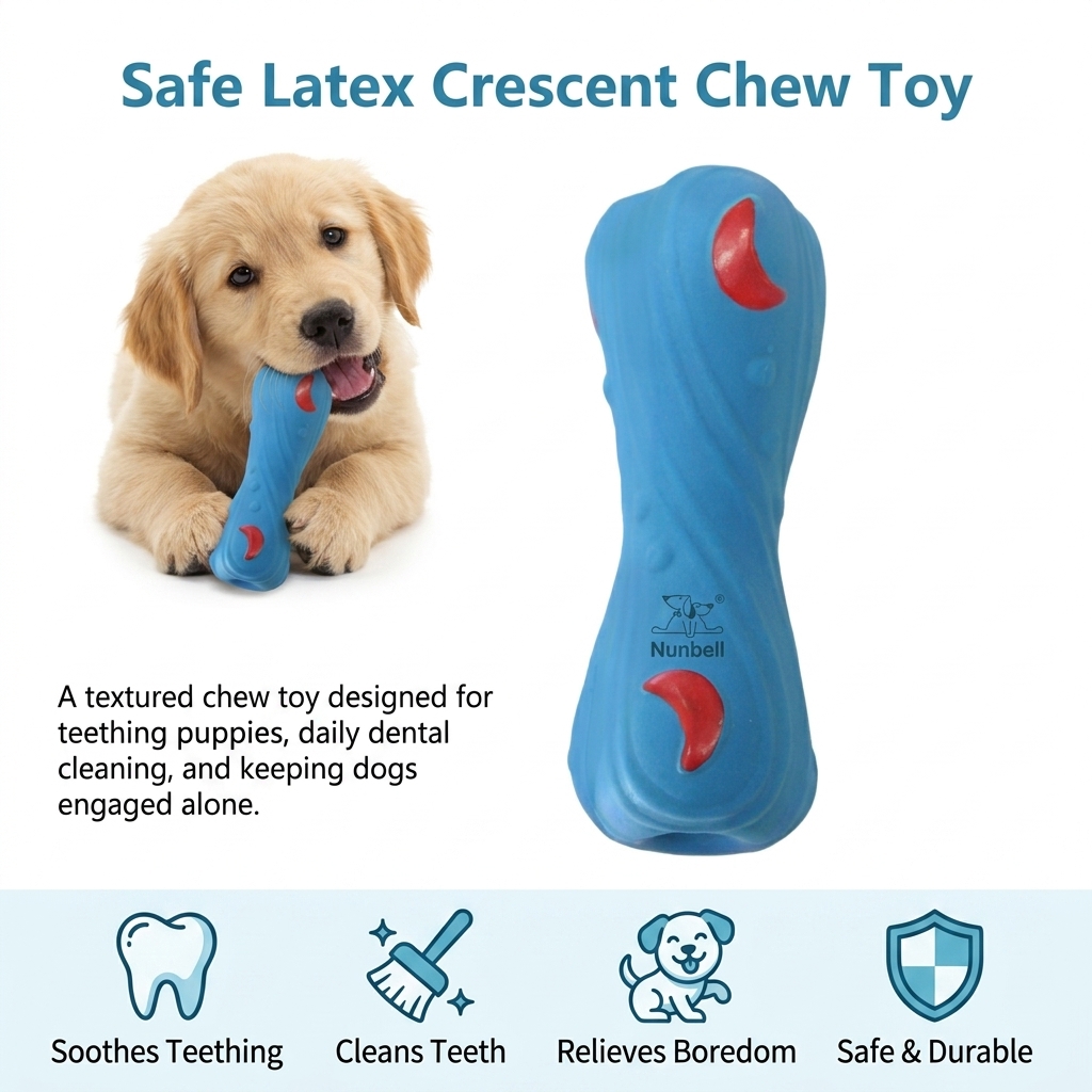 Juguete de Látex Natural para  - Teeth Cleaning Dog Chew Bone reseña y precio