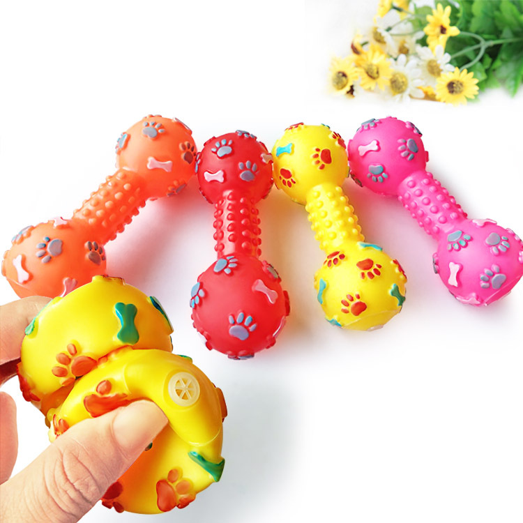 Nuevo juguete chirriante para  - Teeth Cleaning Dog Chew Bone reseña y precio
