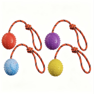 Paquete de 2 Pelotas de Goma D - Dog Rope Toy Aggressive Chewers reseña y precio