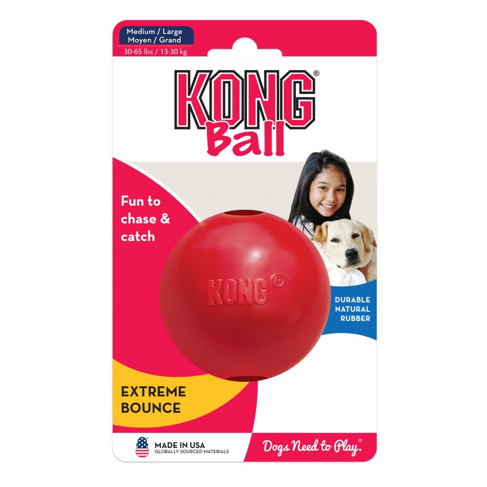 KONG Ball Dog Toy M/L - Indestructible Dog Chew Toy reseña y precio