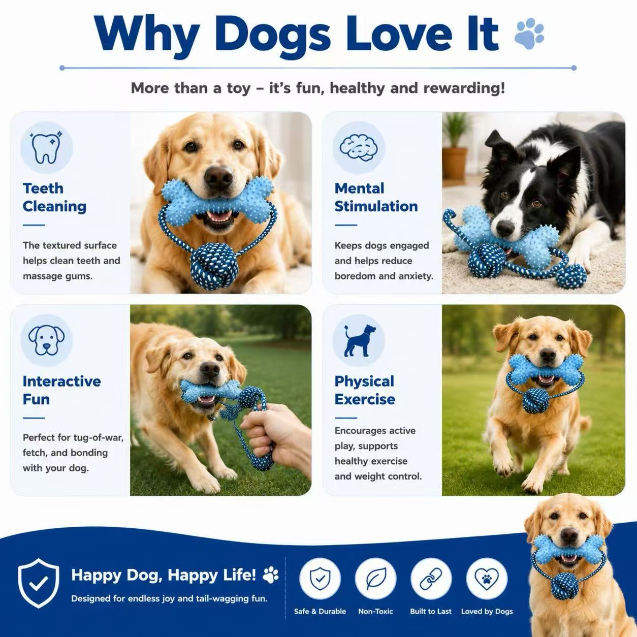 Juguetes para masticar para pe - Dog Rope Toy Aggressive Chewers reseña y precio